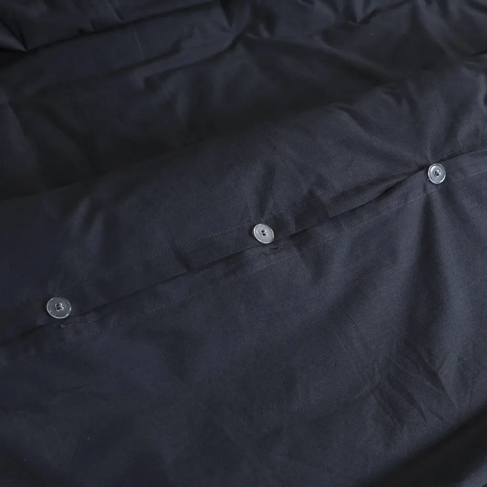 100% Egyptian Cotton Vintage Washed Quilt Cover Set I Single I Charcoal