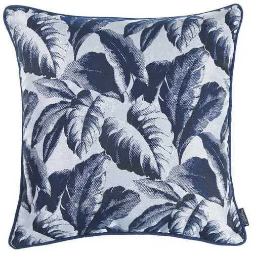 17"x 17" Jacquard Tropical Sky Leaf Decorative Throw Pillow Cover