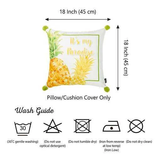 18"x 18" Tropical Paradise Printed Decorative Throw Pillow Cover