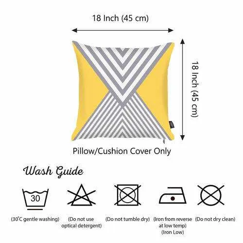 18"x18" Colored Scandi Square Geo Decorative Throw Pillow Cover