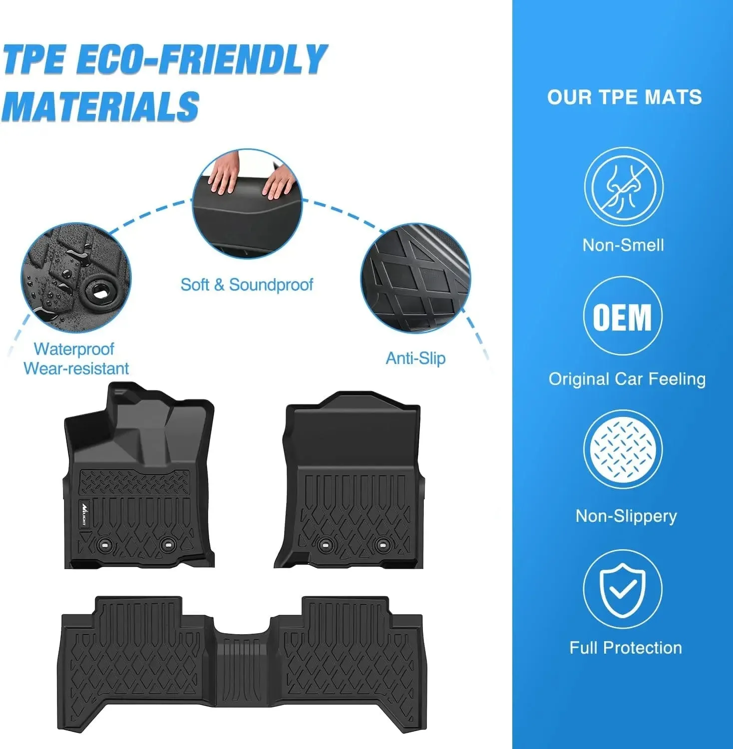2018-2023 Toyota Tacoma Double Cab TPE Floor Mats