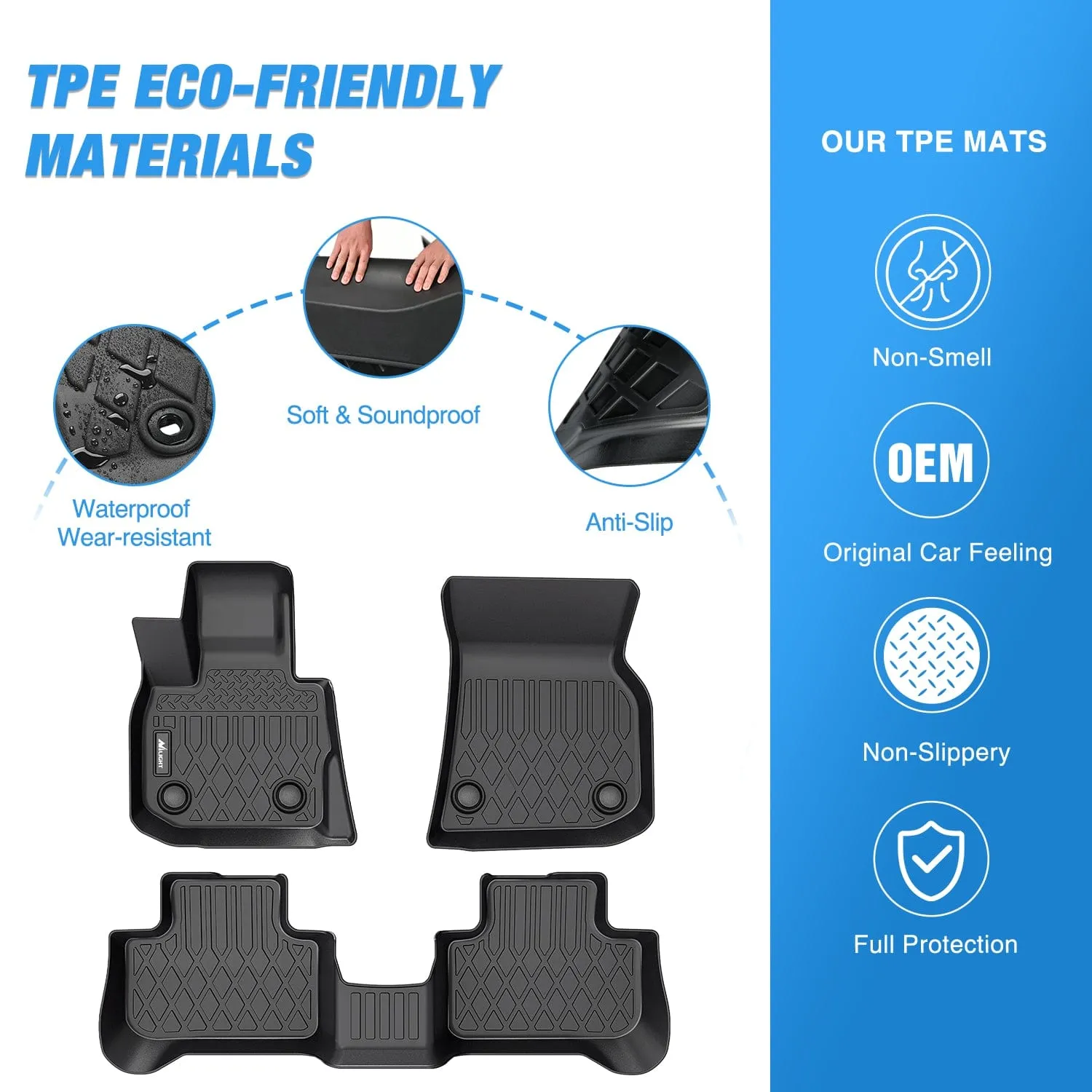 2018-2024 BMW X3 30i M40i 30e 2019-2024 BMW X4 M M40i xDrive 30i TPE Floor Mats