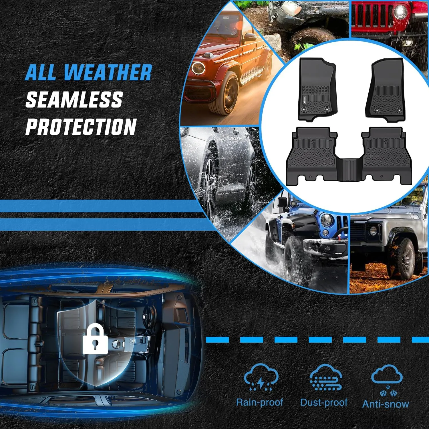 2018-2025 Jeep Wrangler JL Unlimited 4 Door (Not for JK or 4XE) TPE Floor Mats
