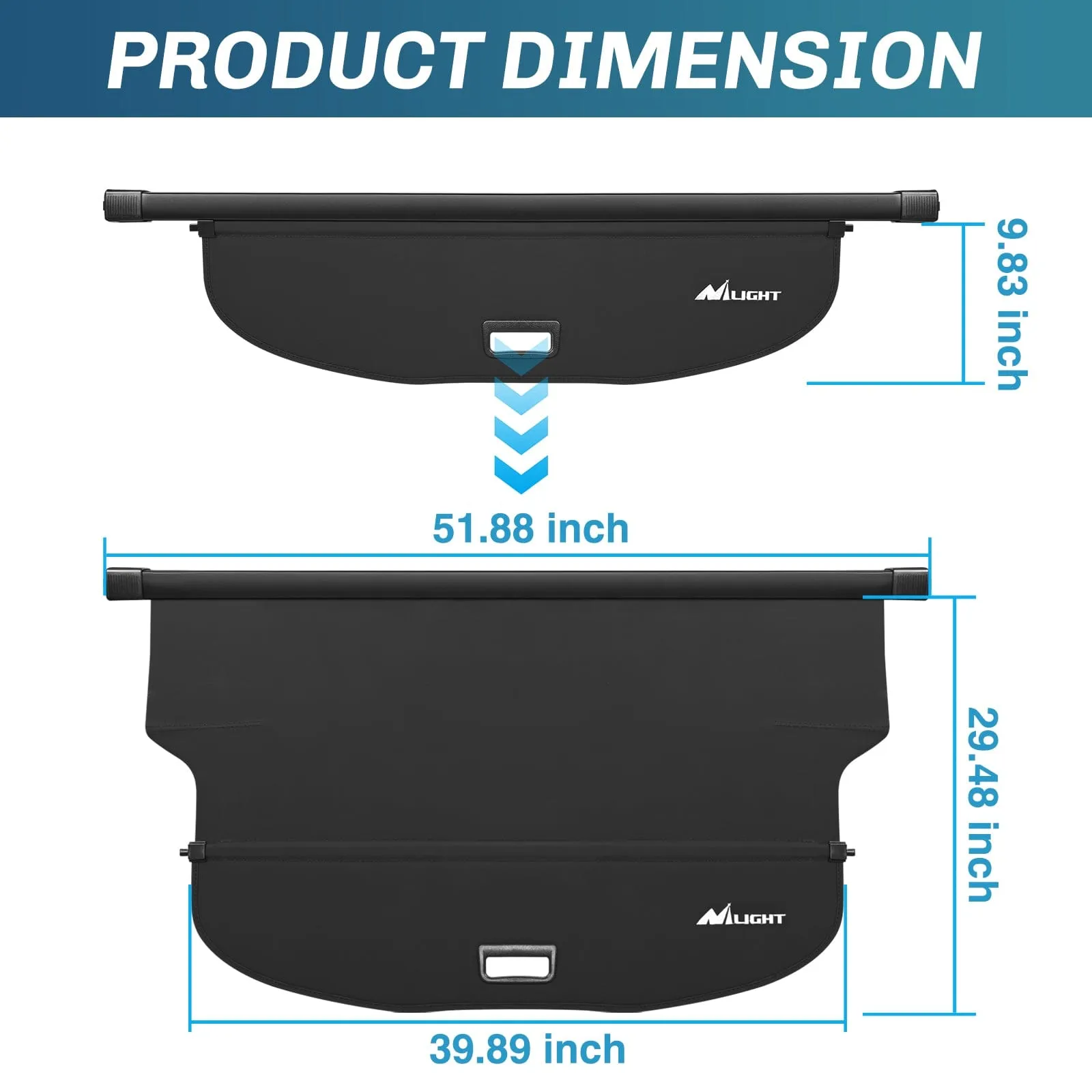 2019-2023 Jeep Cherokee Accessories Retractable Trunk Cargo Cover With Trunk Storage Net