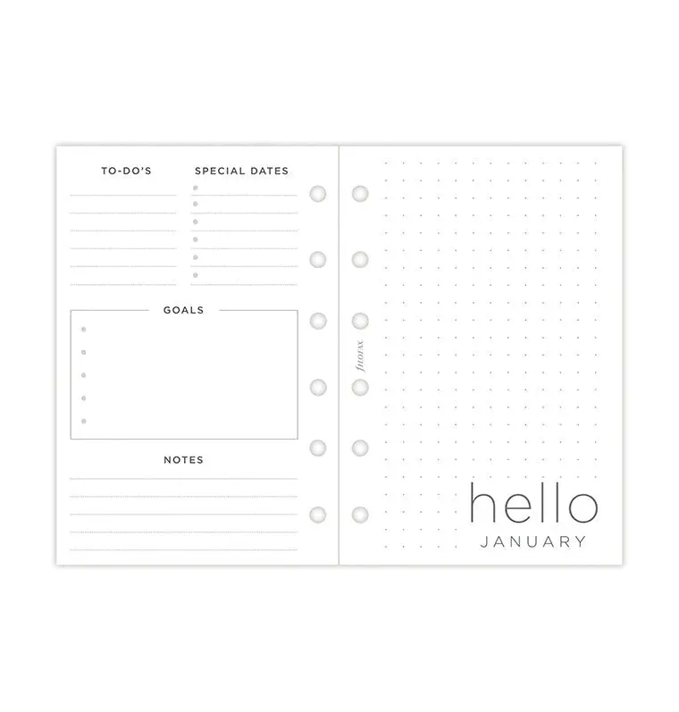 2025 Filofax Refill - Pocket Minimal Weekly View, Multilanguage