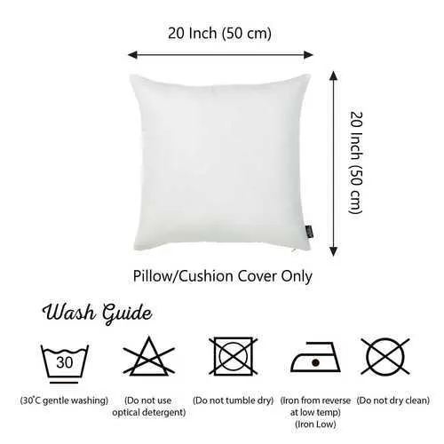 20"x20" White Honey Decorative Throw Pillow Cover (2 pcs in set)