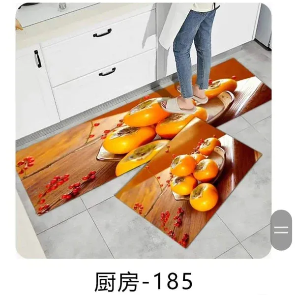 2pcs Exquisite Rubber Bottom Kitchen Mats