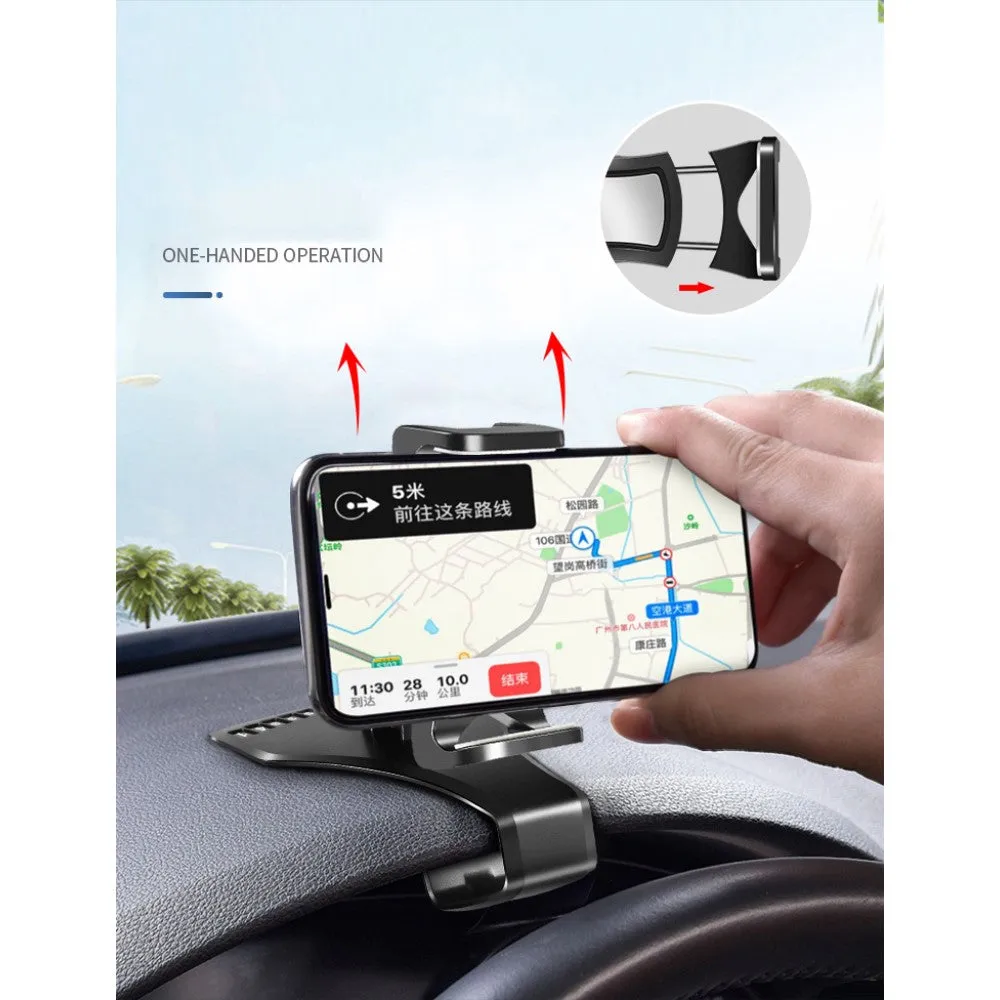 3 in 1 Car GPS Smartphone Holder: Dashboard / Visor Clamp   AC Grid Clip for Allview C4 You - Black