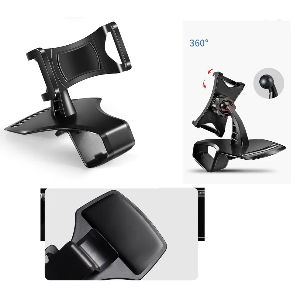 3 in 1 Car GPS Smartphone Holder: Dashboard / Visor Clamp   AC Grid Clip for Allview C4 You - Black