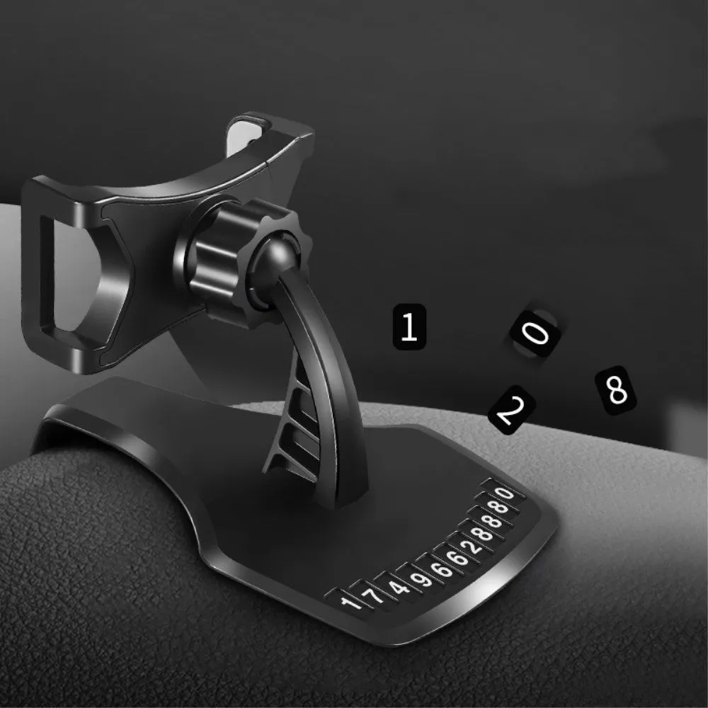 3 in 1 Car GPS Smartphone Holder: Dashboard / Visor Clamp   AC Grid Clip for Allview C4 You - Black