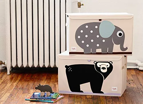 3 Sprouts Kids Toy Chest - Storage Trunk for Boys and Girls Room, Bear