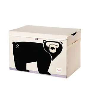 3 Sprouts Kids Toy Chest - Storage Trunk for Boys and Girls Room, Bear