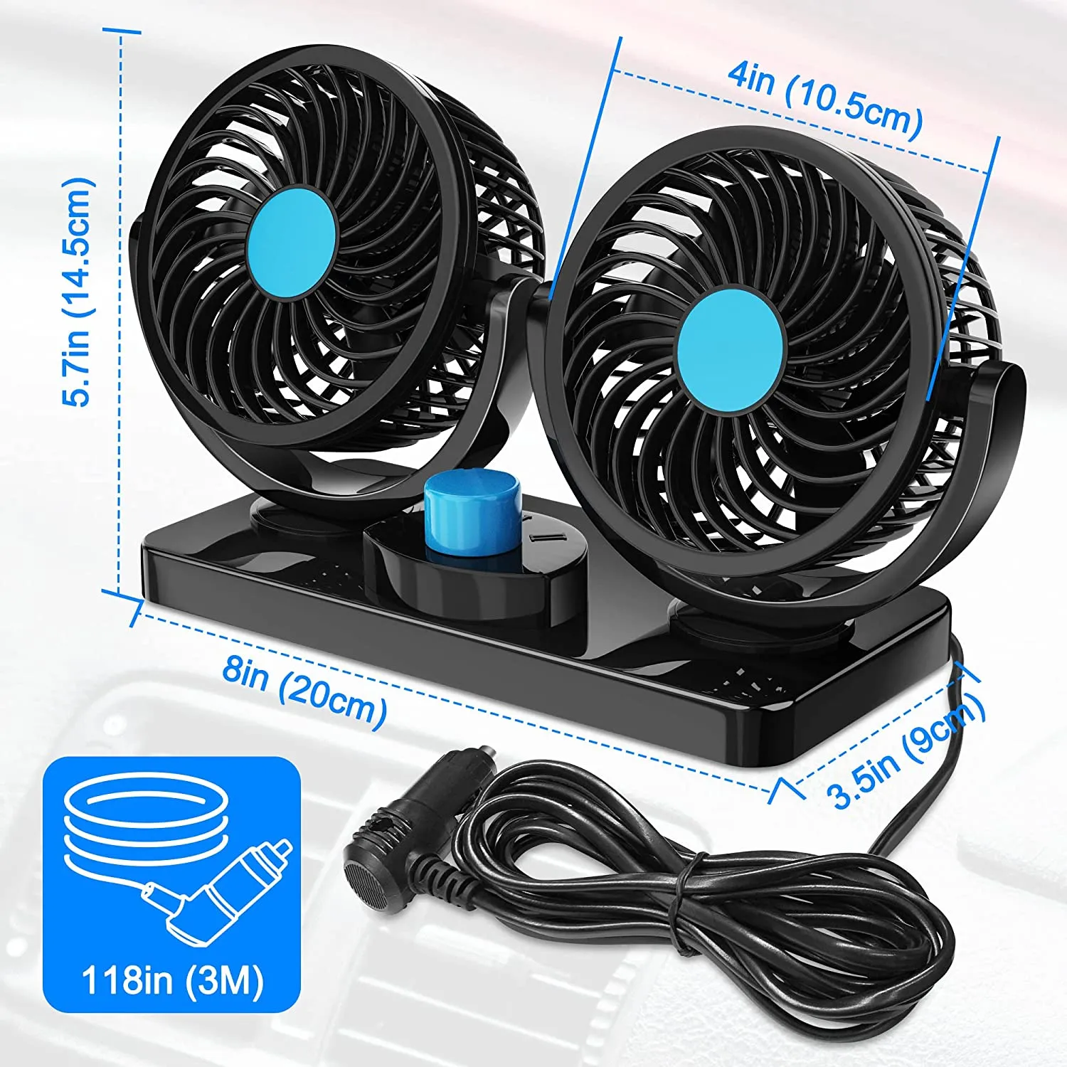 360 Degree Rotatable Car Fan