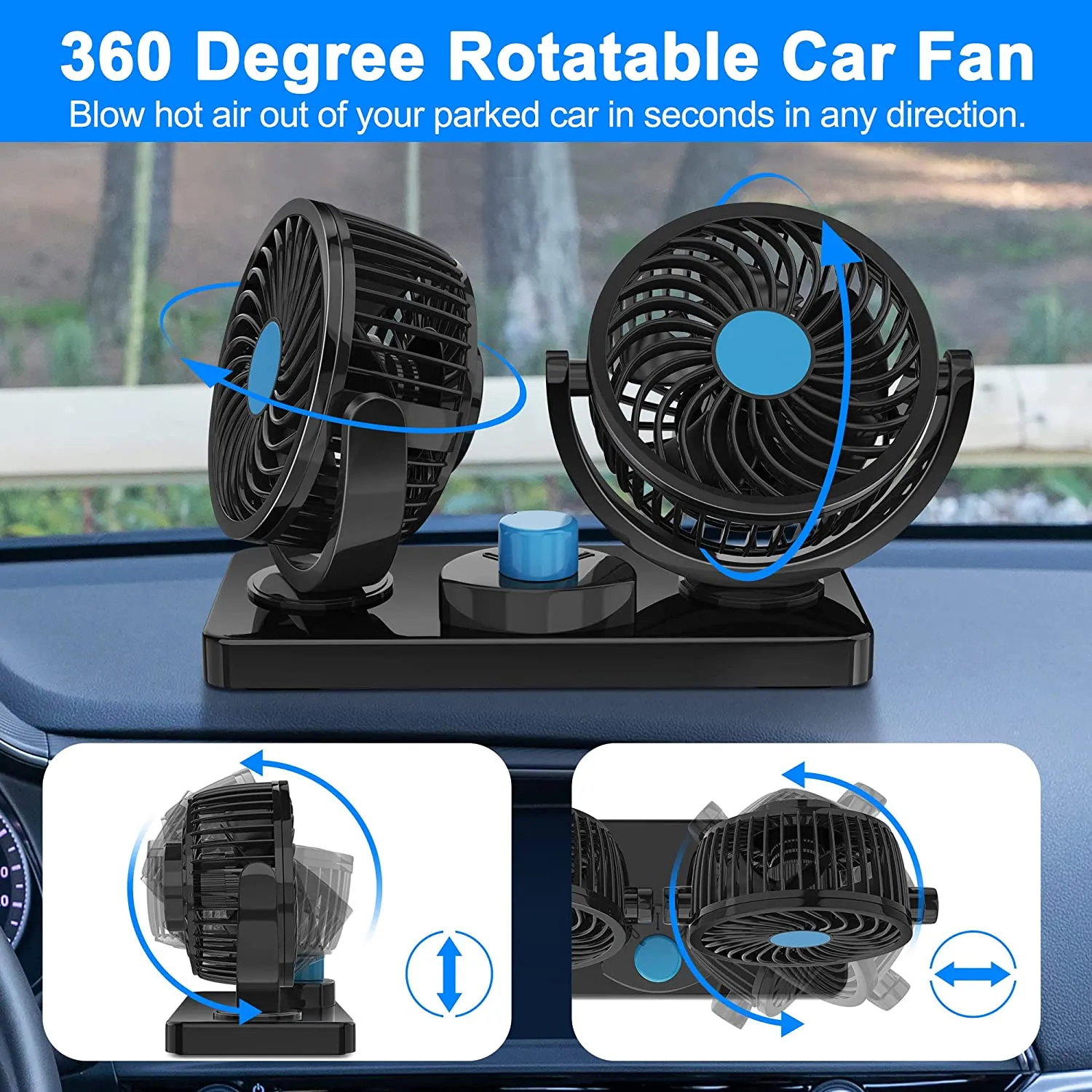 360 Degree Rotatable Car Fan