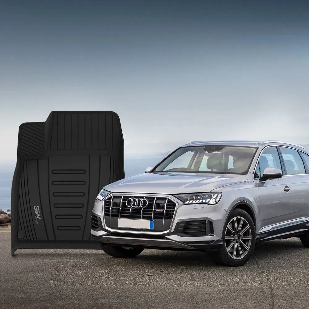 3W Audi Q7 2017-2025 Custom Floor Mats TPE Material & All-Weather Protection