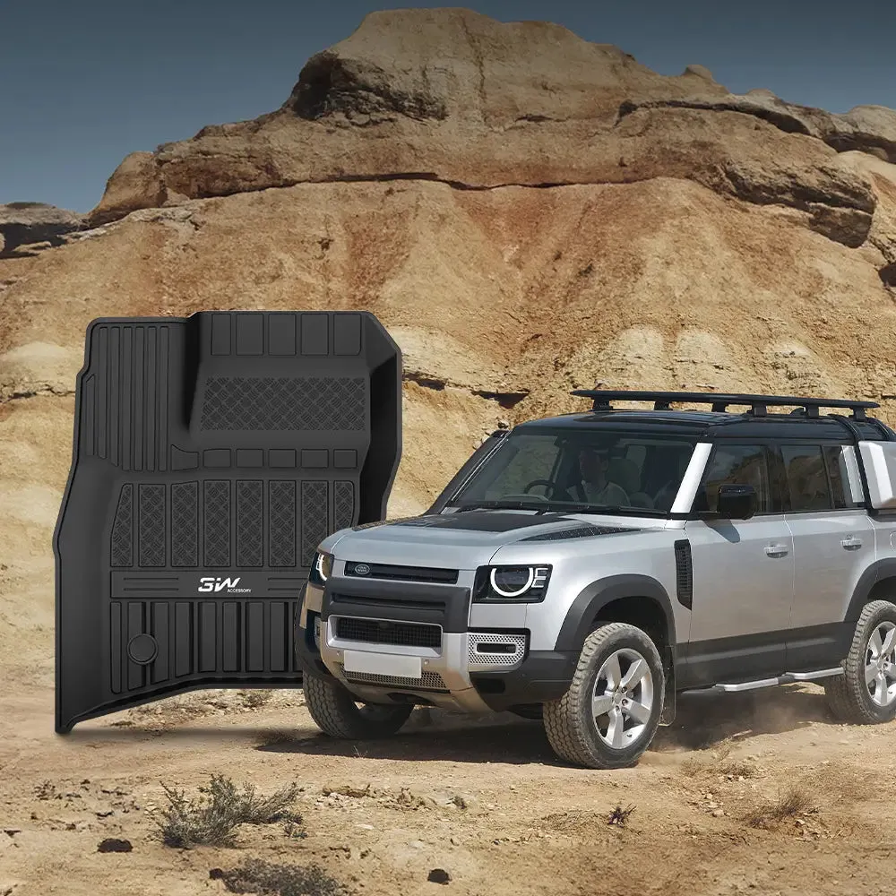 3W Land Rover Defender 110 2020-2025 Custom Floor Mats / Trunk Mat TPE Material & All-Weather Protection (Full 4 Doors 5 Seat only)