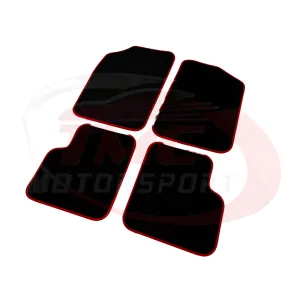 Abarth 500 / 595 / 695 Carpet Mats with Coloured Border - Right Hand Drive - Black or Red