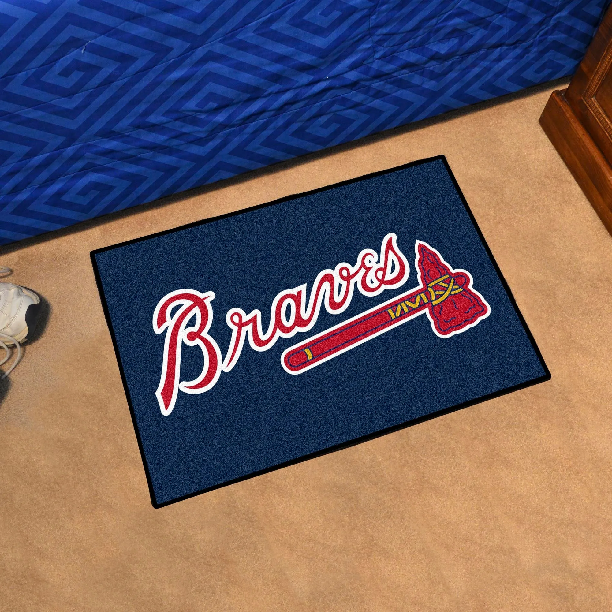 Atlanta Braves "Braves" Script Logo Starter Mat Accent Rug - 19in. x 30in.