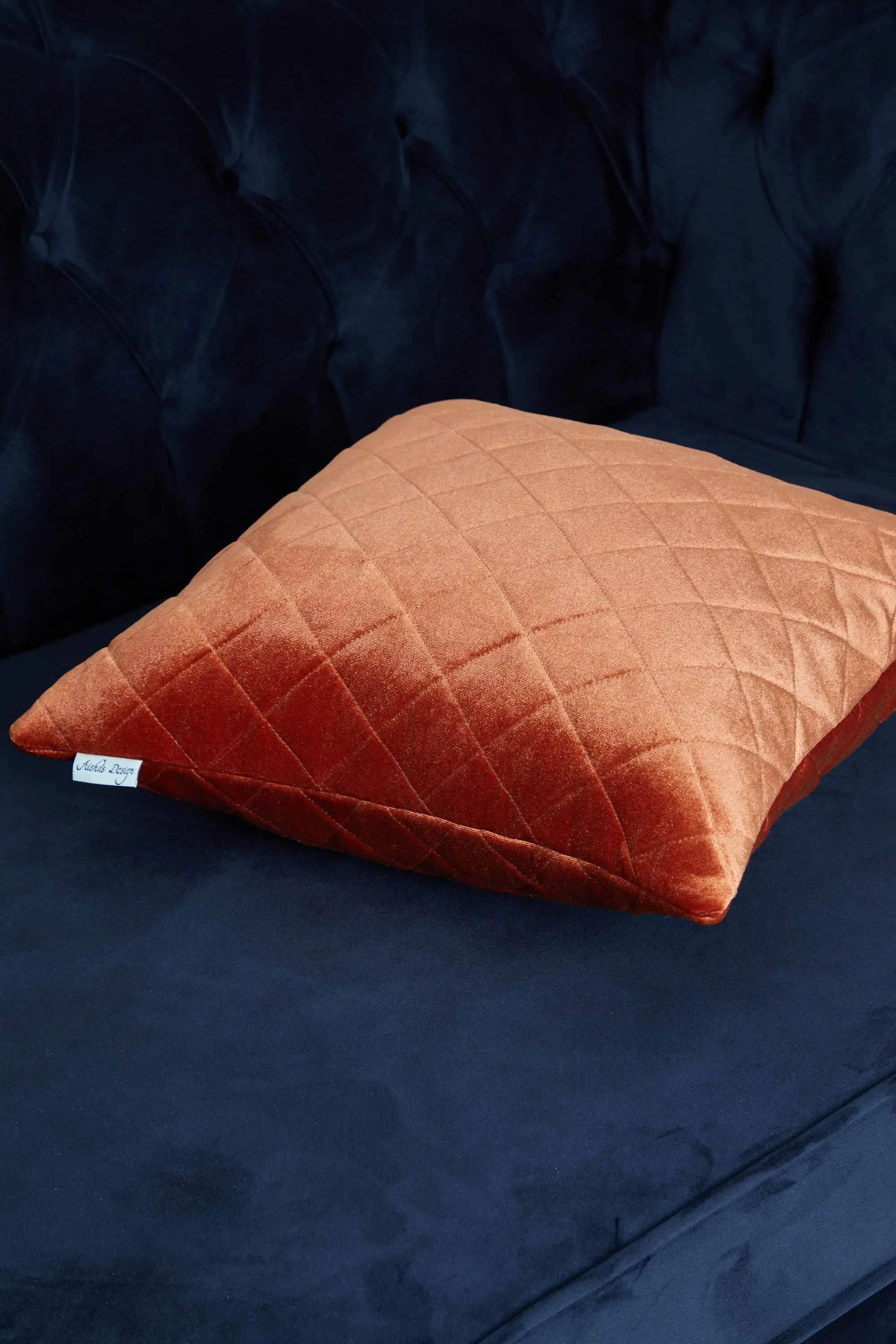 Boho Style Throw Pillow Cover made from Velvet, Decorative 18x18 Inches Quilted Handmade Pillow Cover for Modern Home Decoration,K-330