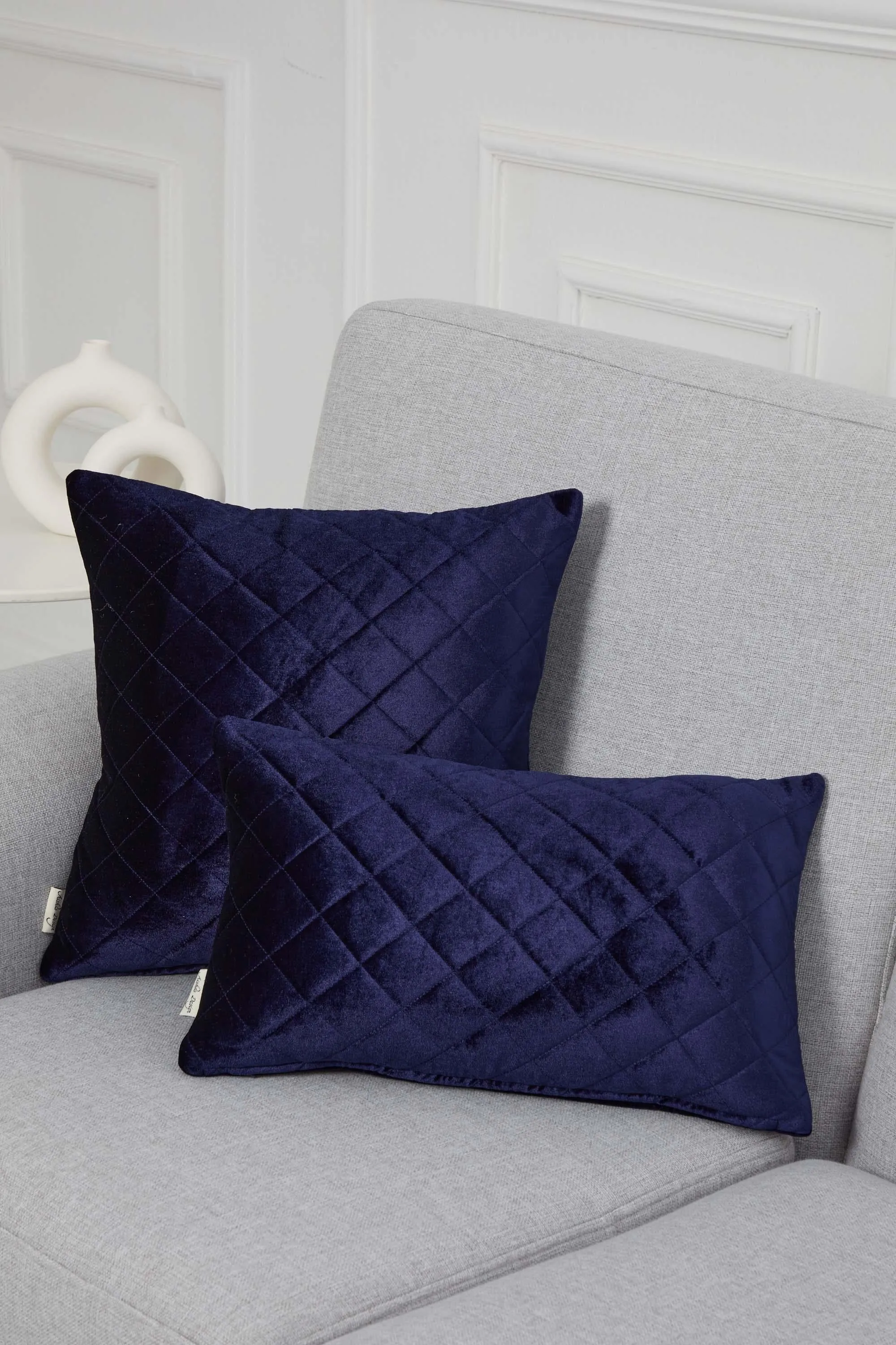 Boho Style Throw Pillow Cover made from Velvet, Decorative 18x18 Inches Quilted Handmade Pillow Cover for Modern Home Decoration,K-330