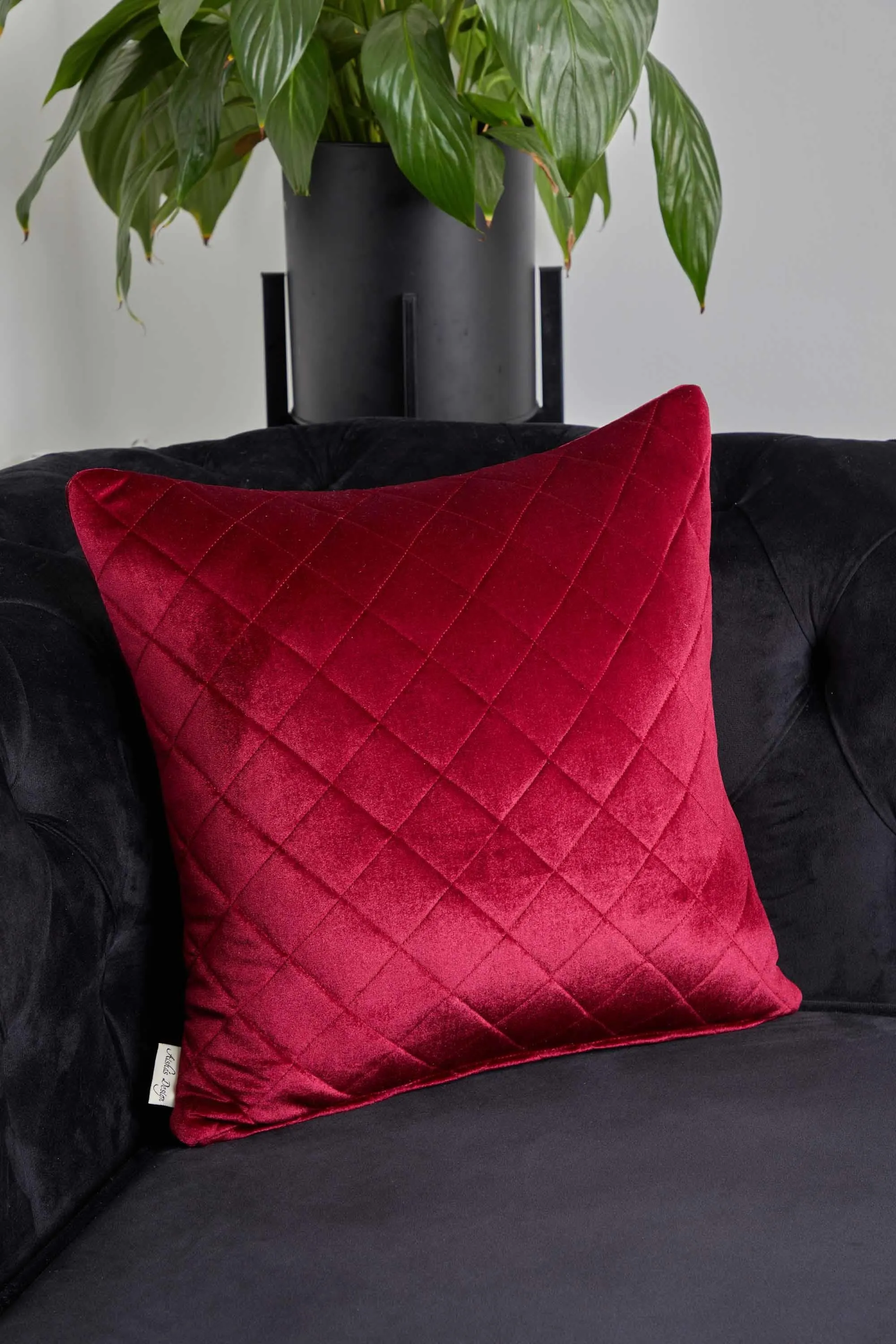 Boho Style Throw Pillow Cover made from Velvet, Decorative 18x18 Inches Quilted Handmade Pillow Cover for Modern Home Decoration,K-330