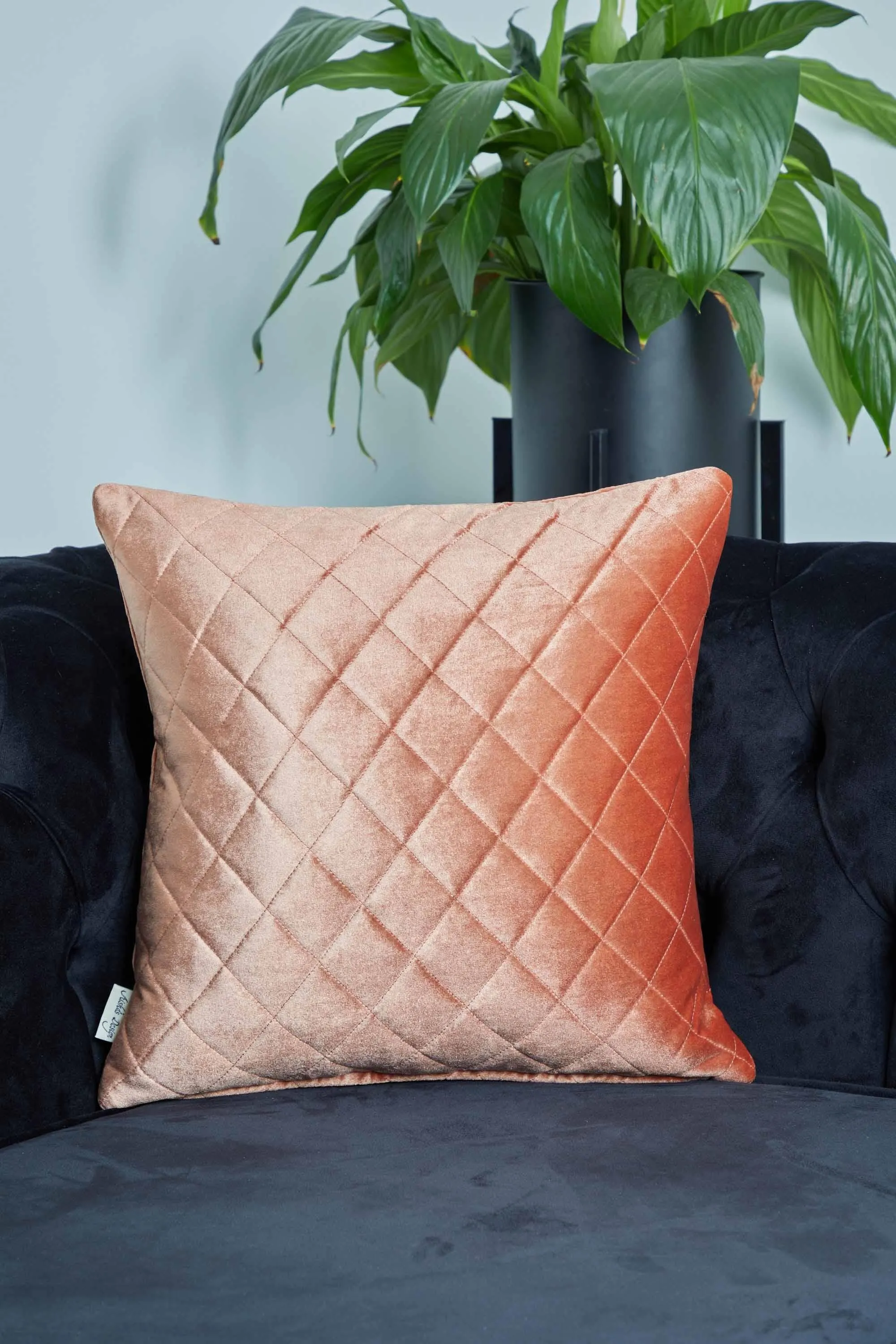 Boho Style Throw Pillow Cover made from Velvet, Decorative 18x18 Inches Quilted Handmade Pillow Cover for Modern Home Decoration,K-330