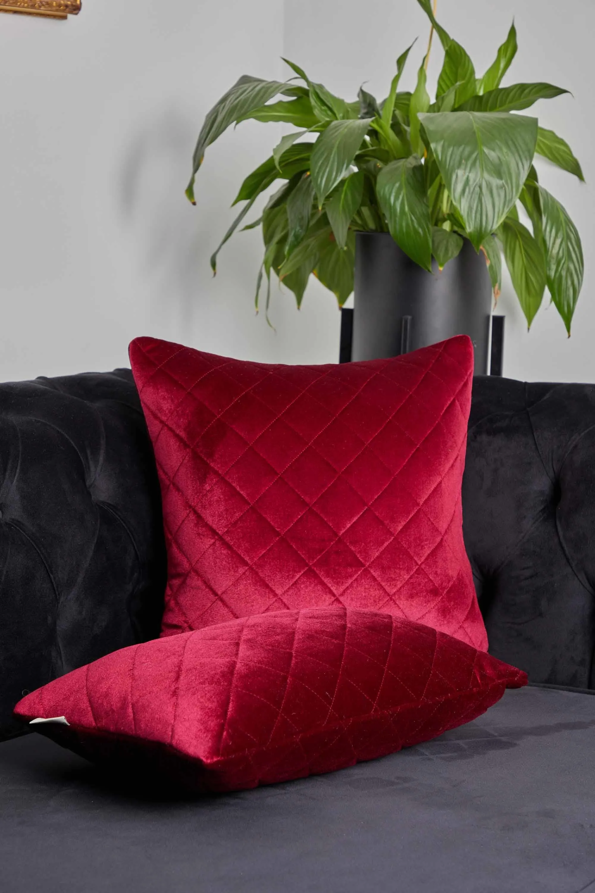 Boho Style Throw Pillow Cover made from Velvet, Decorative 18x18 Inches Quilted Handmade Pillow Cover for Modern Home Decoration,K-330