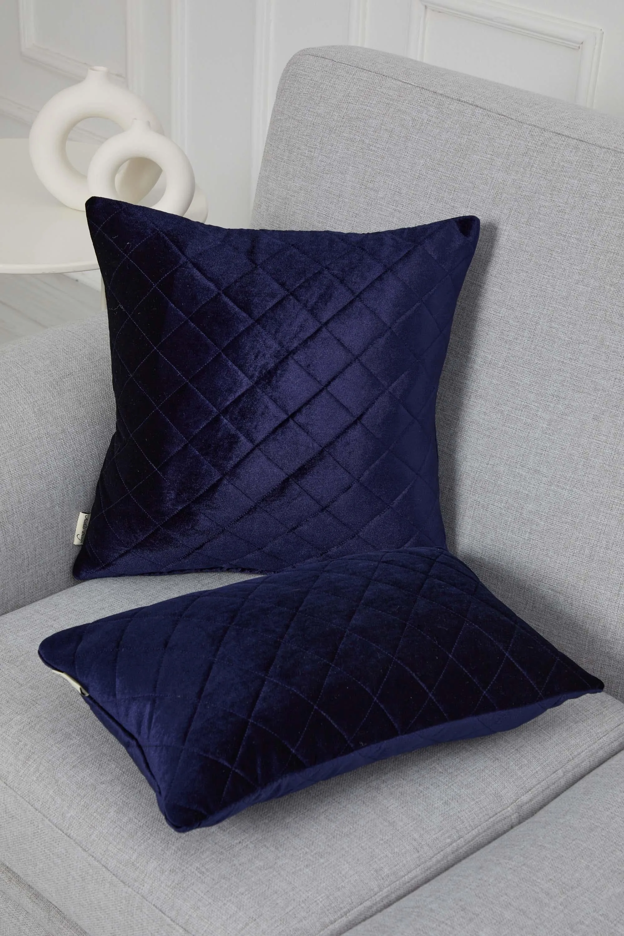 Boho Style Throw Pillow Cover made from Velvet, Decorative 18x18 Inches Quilted Handmade Pillow Cover for Modern Home Decoration,K-330