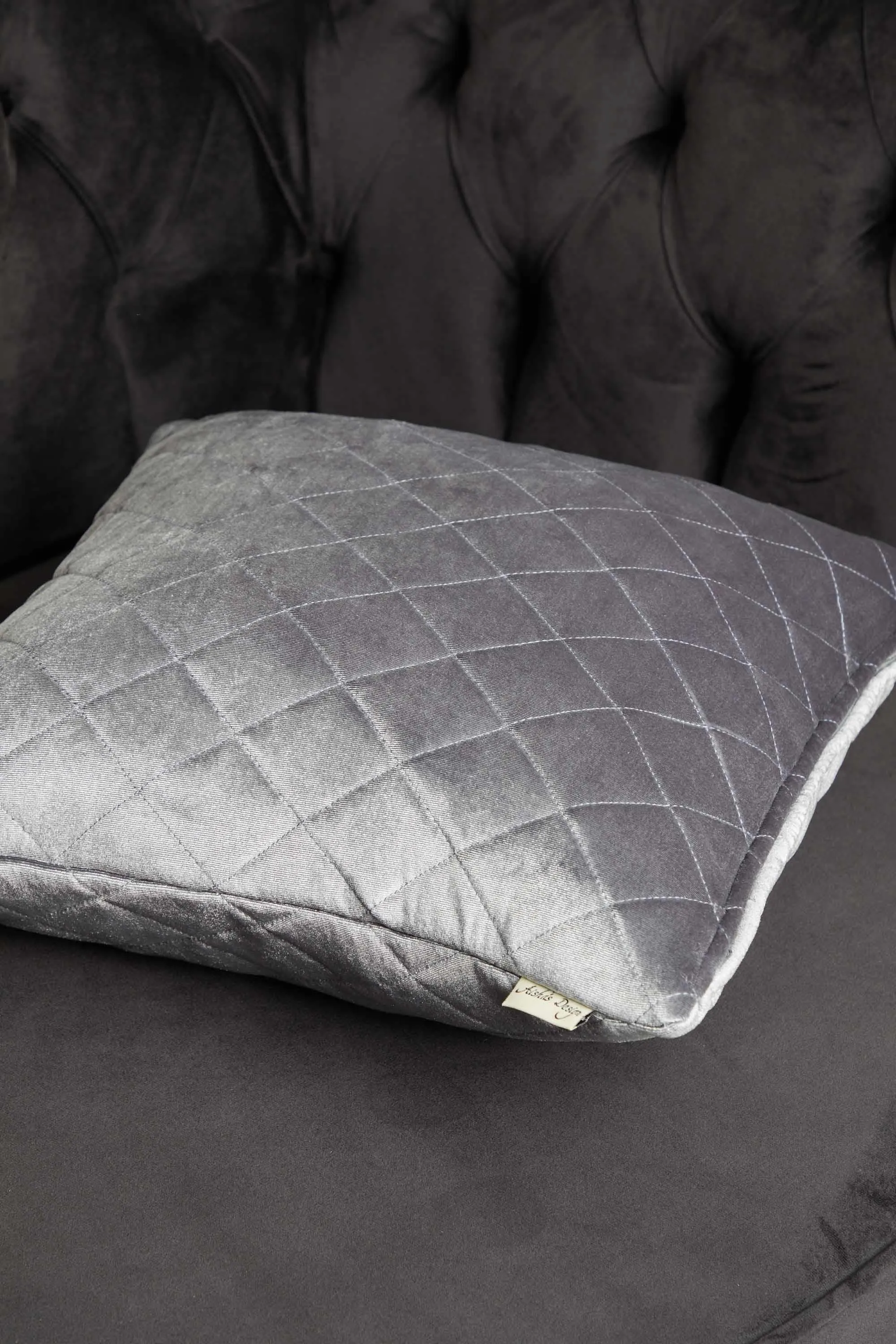 Boho Style Throw Pillow Cover made from Velvet, Decorative 18x18 Inches Quilted Handmade Pillow Cover for Modern Home Decoration,K-330