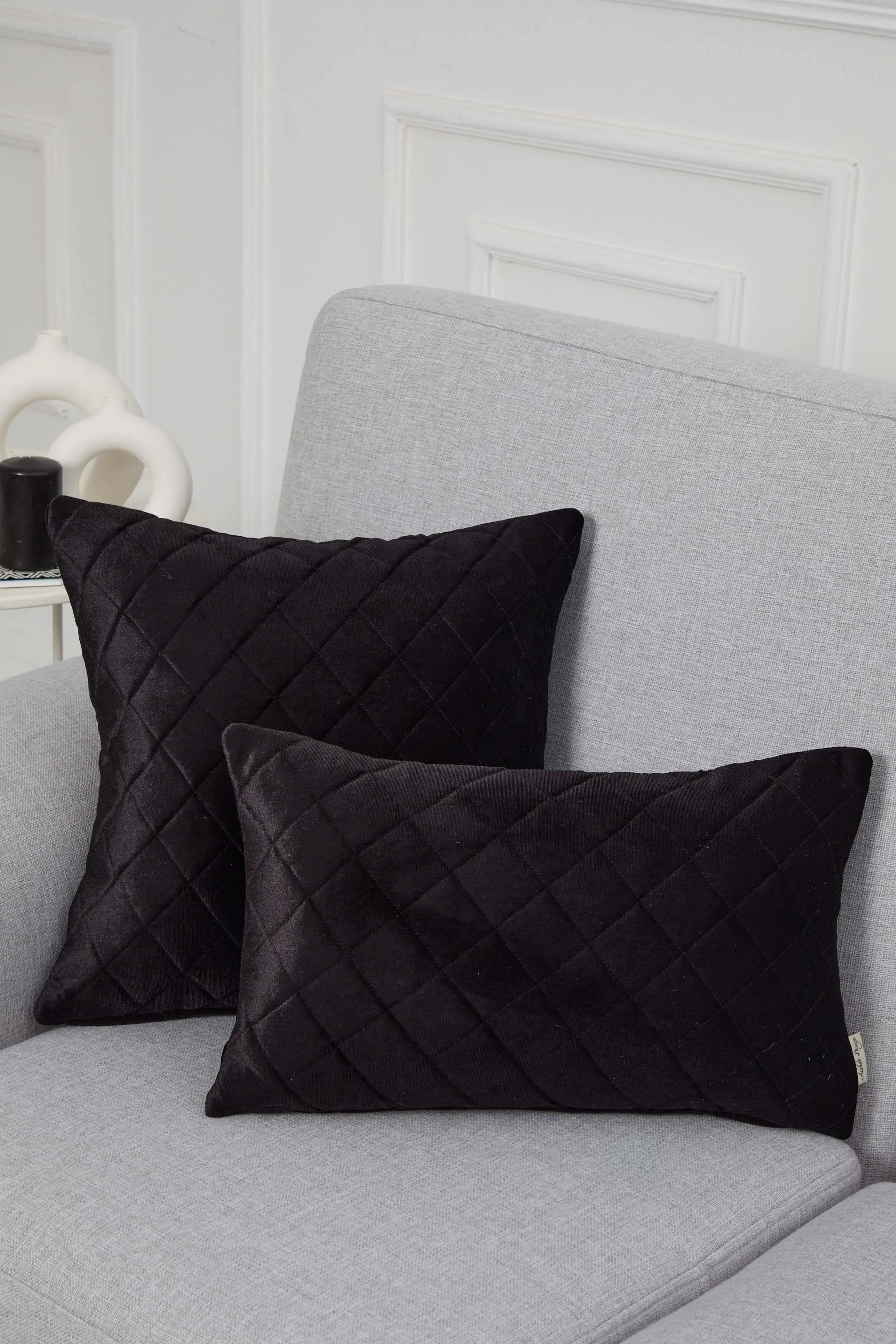 Boho Style Throw Pillow Cover made from Velvet, Decorative 18x18 Inches Quilted Handmade Pillow Cover for Modern Home Decoration,K-330