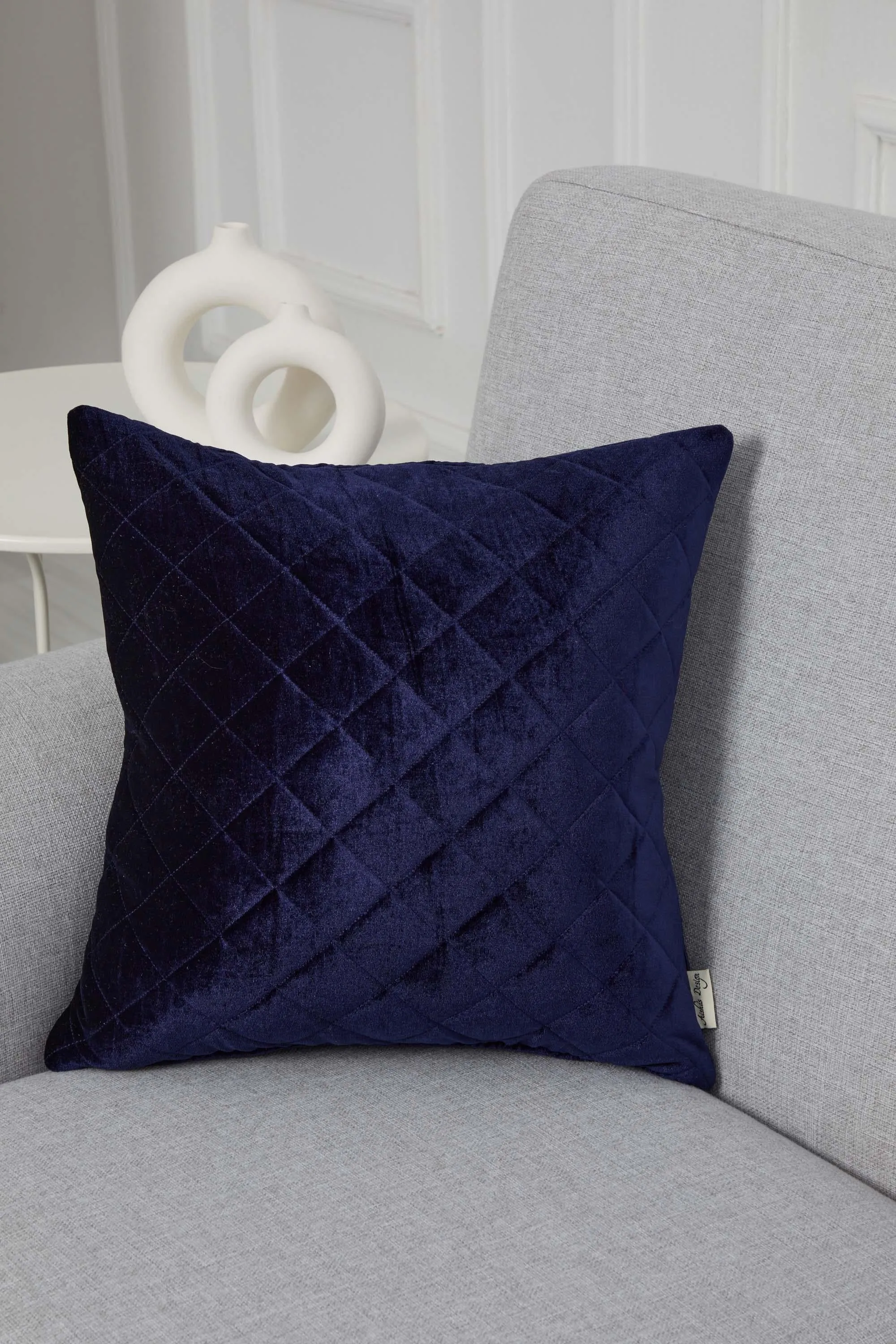 Boho Style Throw Pillow Cover made from Velvet, Decorative 18x18 Inches Quilted Handmade Pillow Cover for Modern Home Decoration,K-330