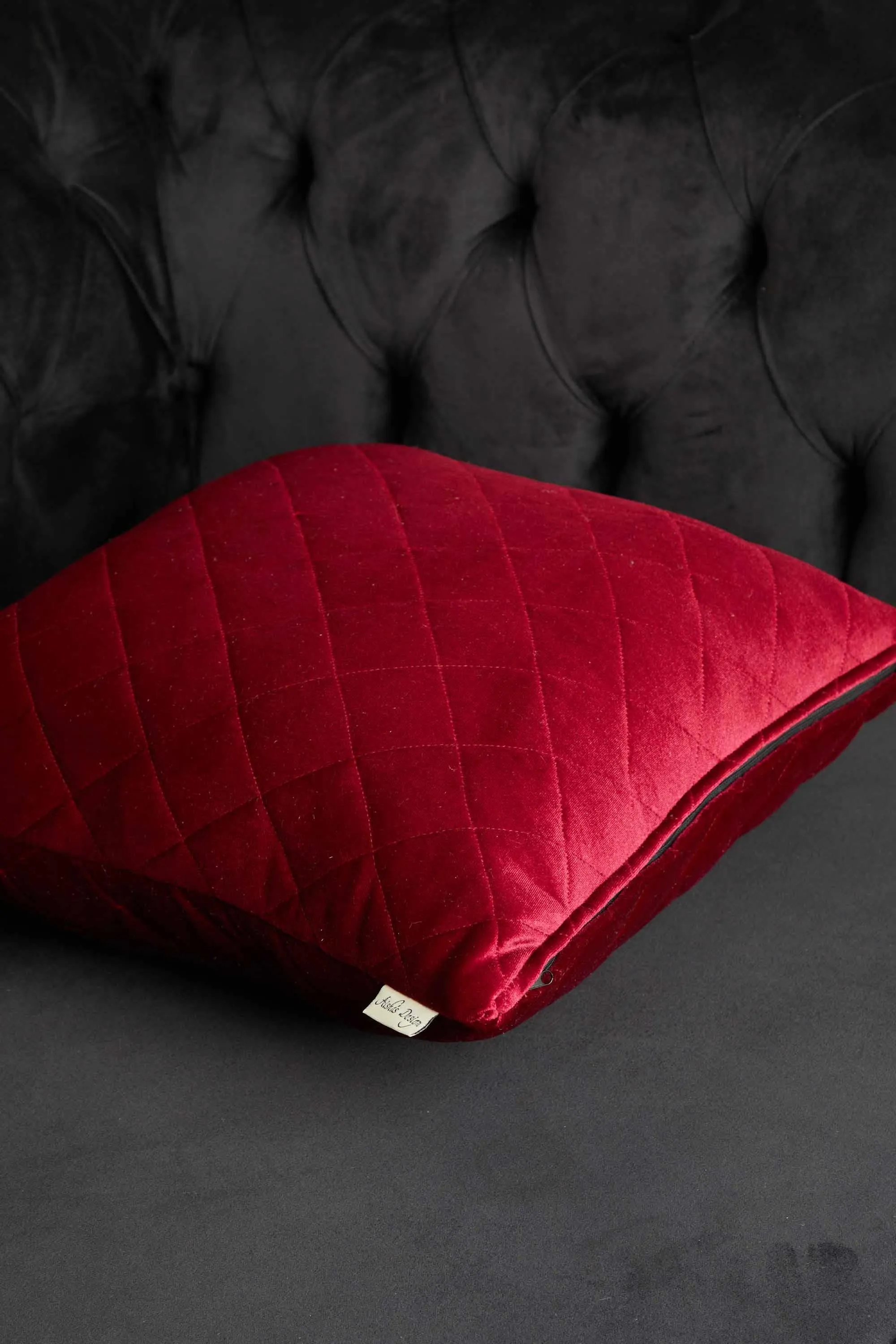 Boho Style Throw Pillow Cover made from Velvet, Decorative 18x18 Inches Quilted Handmade Pillow Cover for Modern Home Decoration,K-330