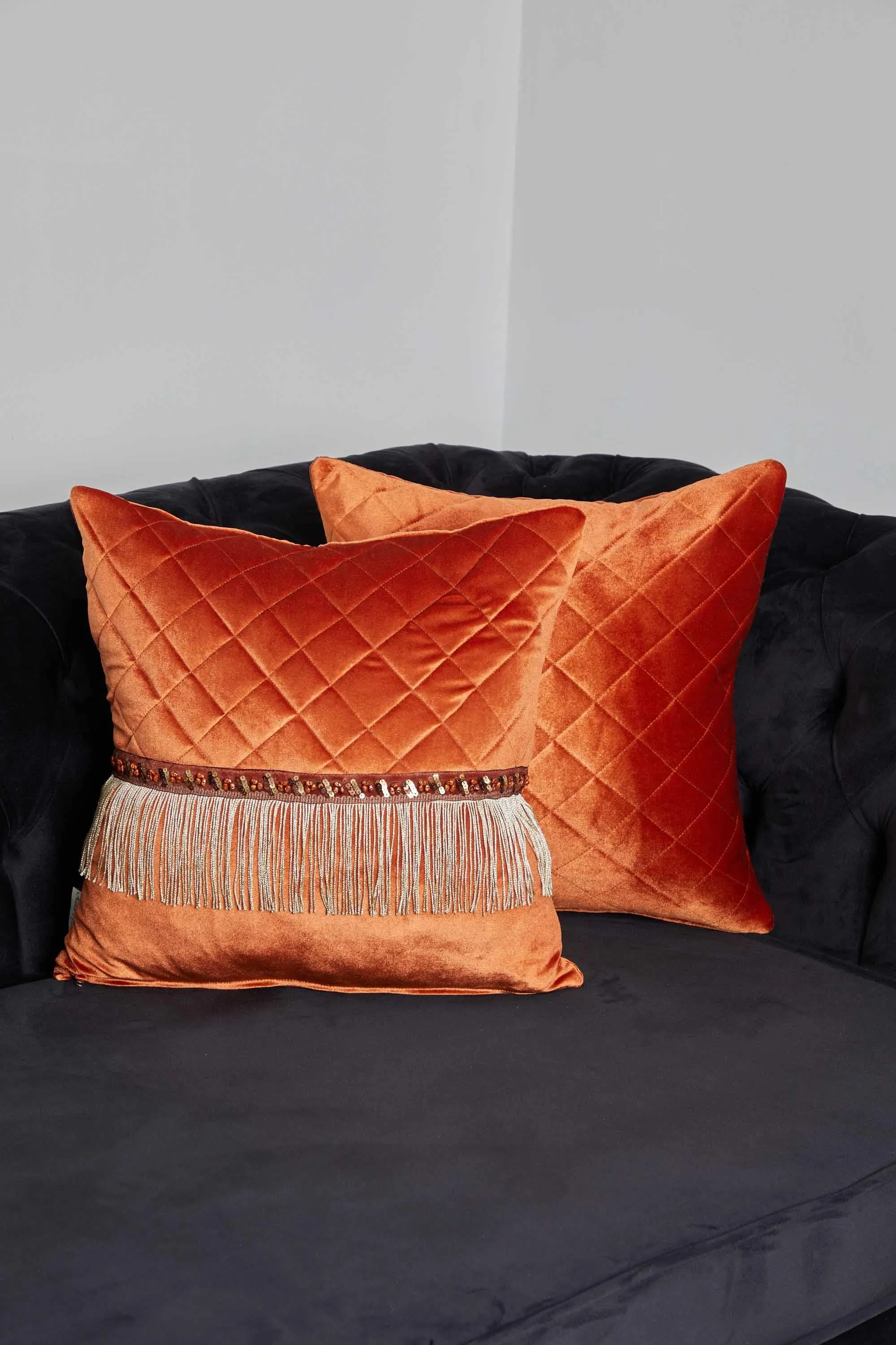 Boho Style Throw Pillow Cover made from Velvet, Decorative 18x18 Inches Quilted Handmade Pillow Cover for Modern Home Decoration,K-330