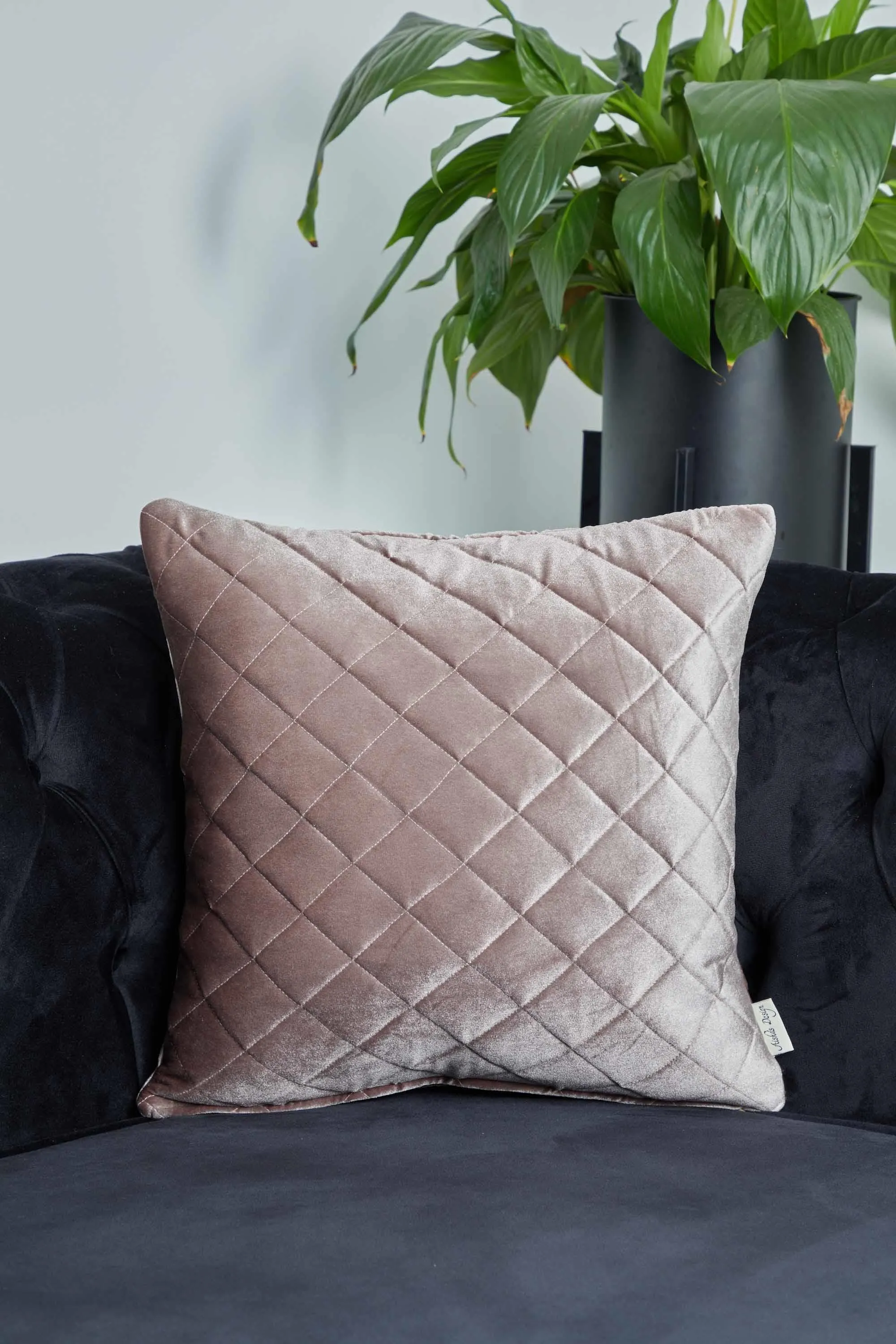 Boho Style Throw Pillow Cover made from Velvet, Decorative 18x18 Inches Quilted Handmade Pillow Cover for Modern Home Decoration,K-330