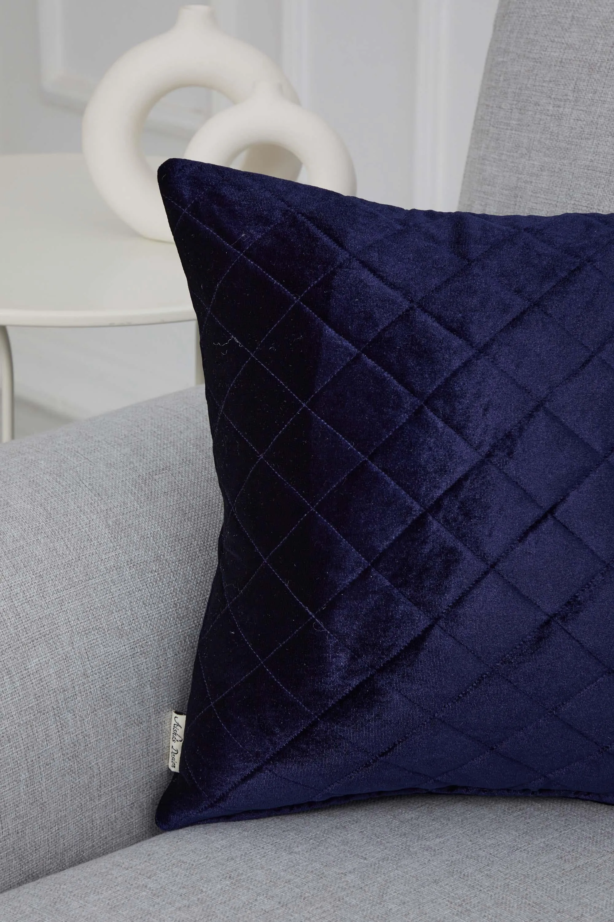 Boho Style Throw Pillow Cover made from Velvet, Decorative 18x18 Inches Quilted Handmade Pillow Cover for Modern Home Decoration,K-330