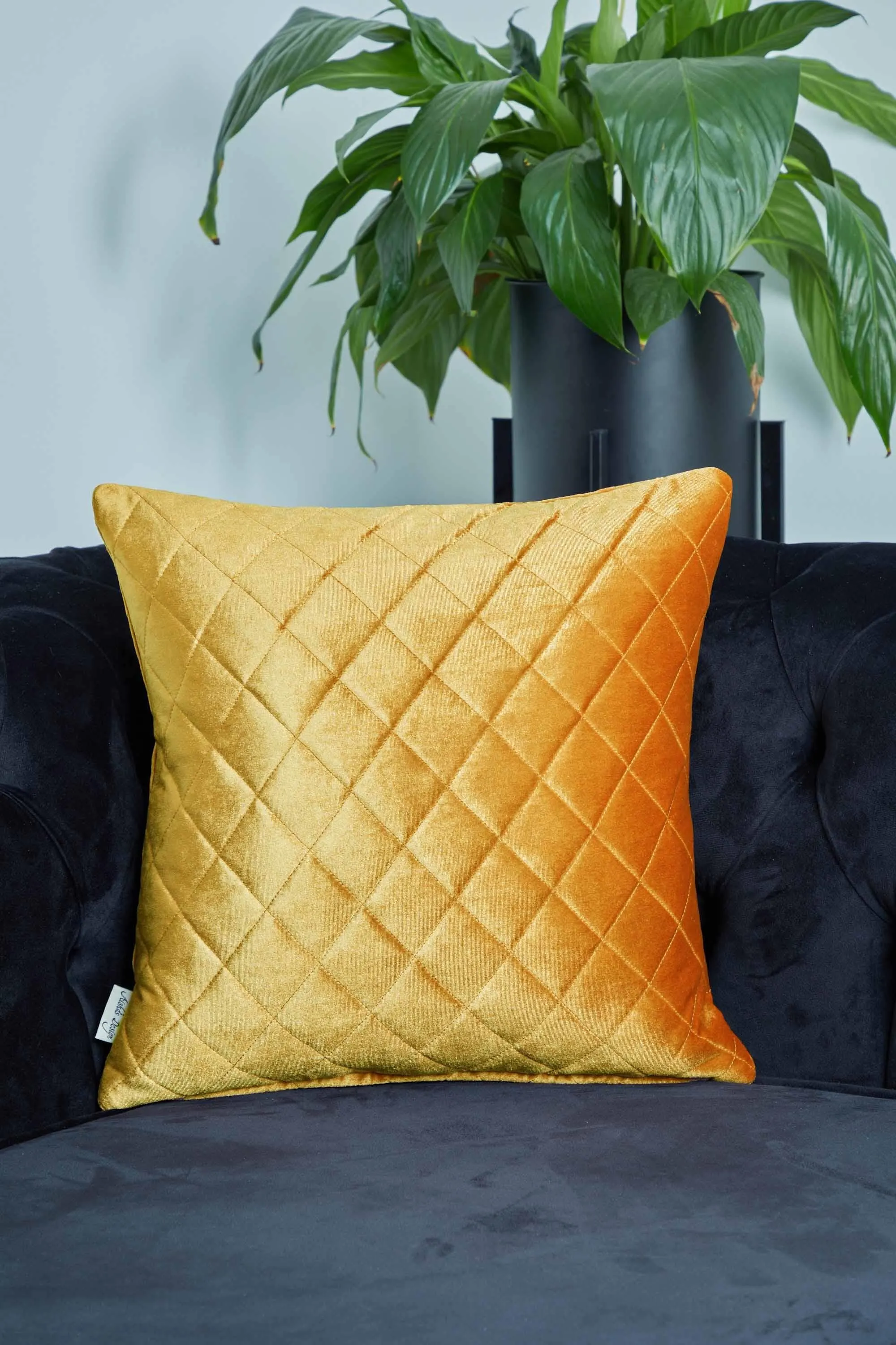 Boho Style Throw Pillow Cover made from Velvet, Decorative 18x18 Inches Quilted Handmade Pillow Cover for Modern Home Decoration,K-330