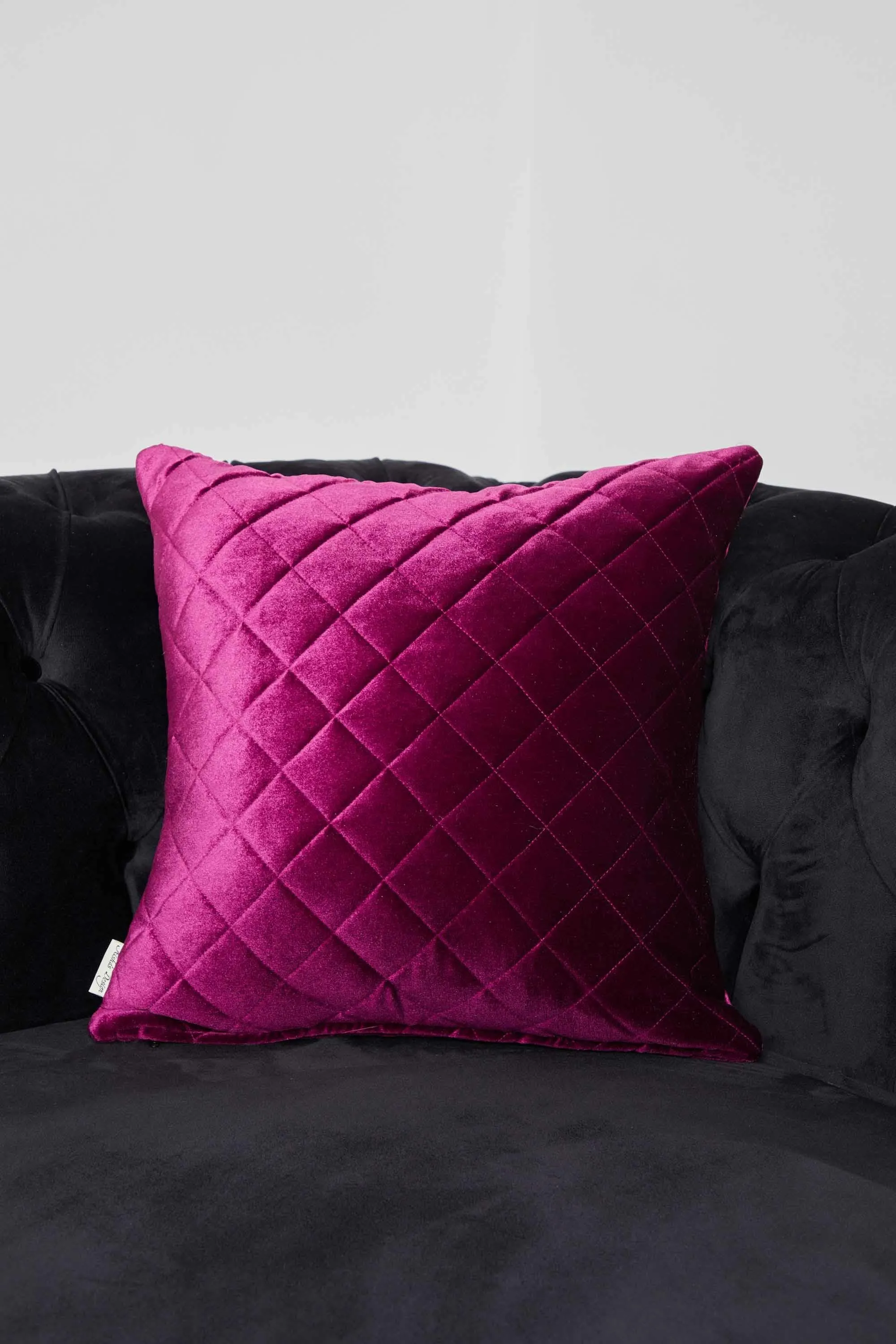 Boho Style Throw Pillow Cover made from Velvet, Decorative 18x18 Inches Quilted Handmade Pillow Cover for Modern Home Decoration,K-330
