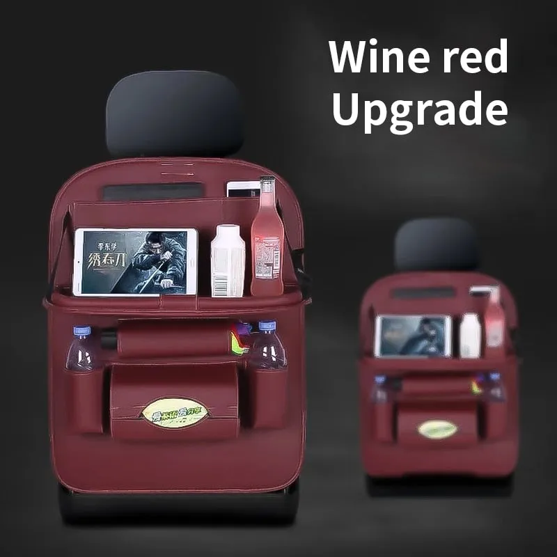 Car Back Seat Organizer With Foldable Table Net In Trunk