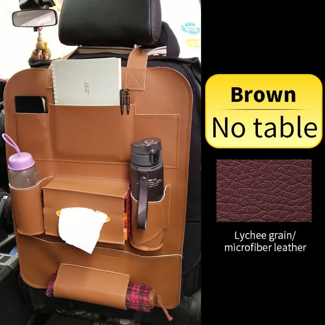 Car Back Seat Organizer With Foldable Table Net In Trunk