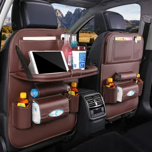 Car Back Seat Organizer with Foldable Table Tray
