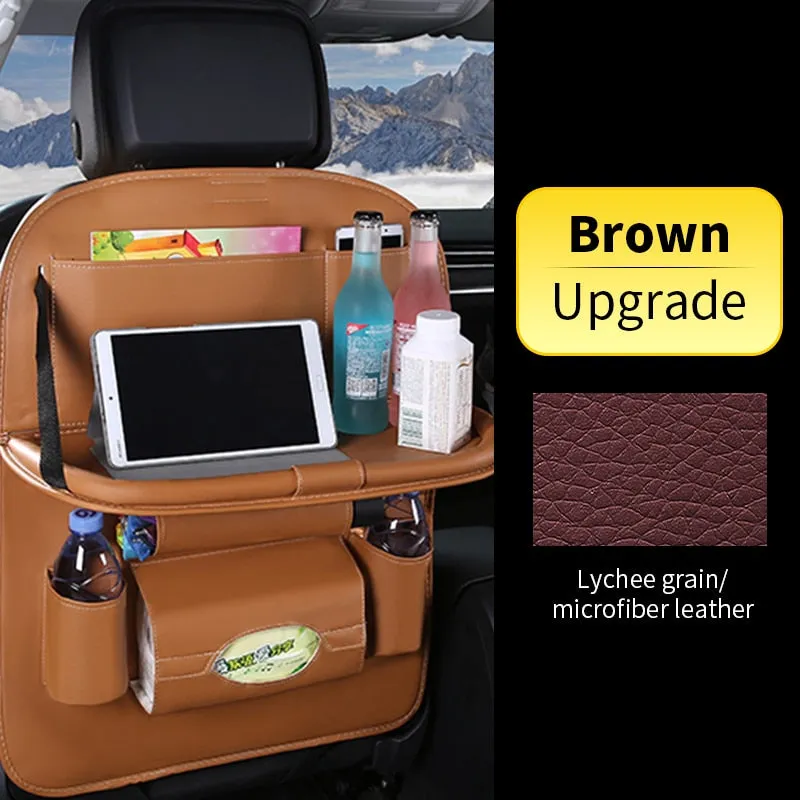 Car Back Seat Organizer with Foldable Table Tray