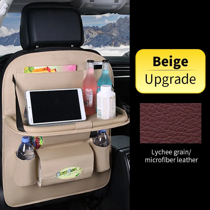 Car Back Seat Organizer with Foldable Table Tray