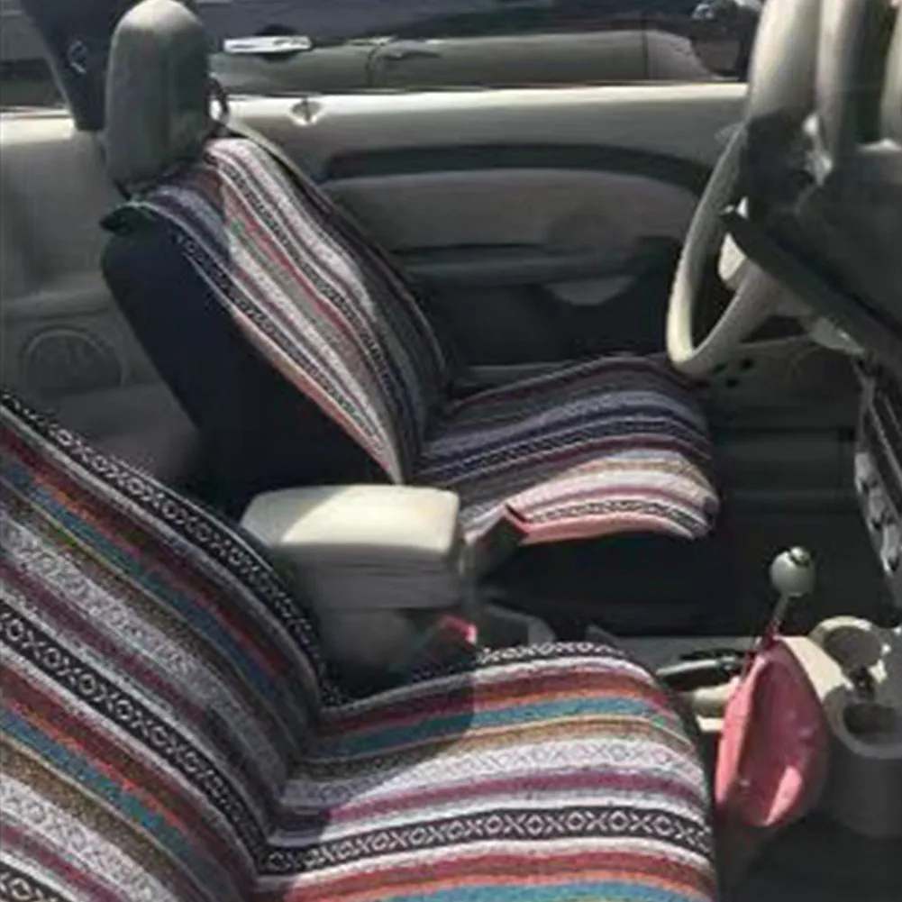 Car Seat Covers Stripe Multicolor Stripe Boho Print Automotive