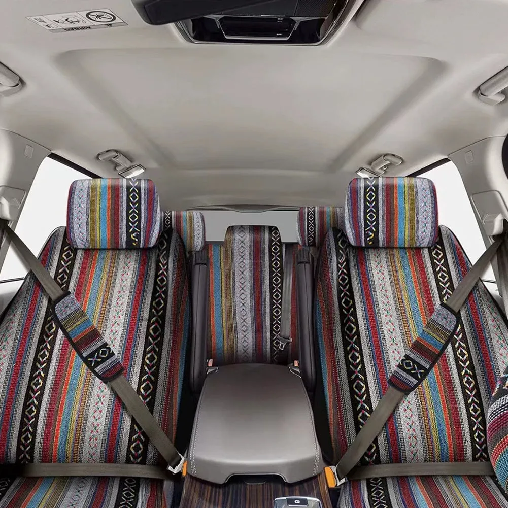 Car Seat Covers Stripe Multicolor Stripe Boho Print Automotive