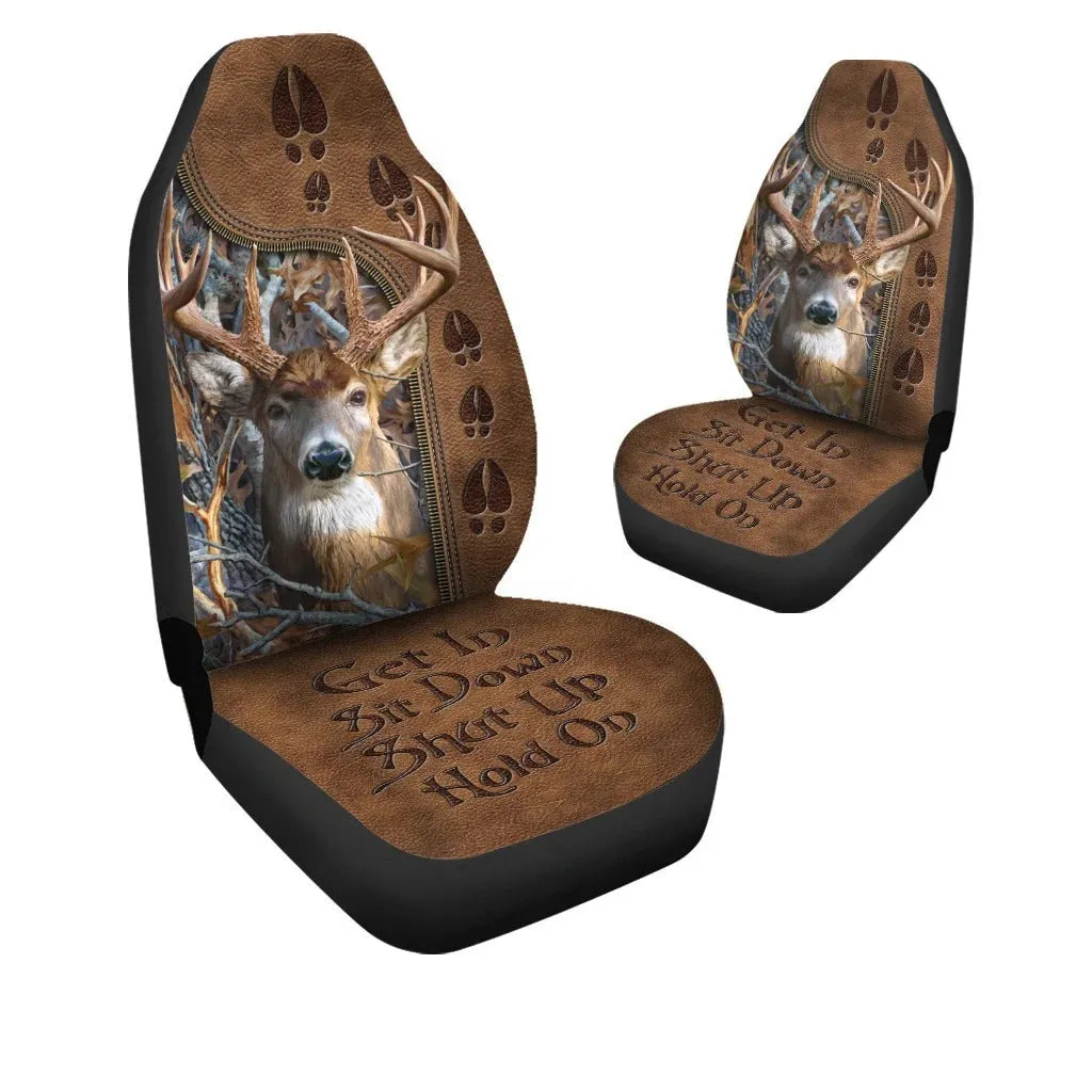 Deer Hold on Shut Up Funny Car Seat Covers Universal Fit