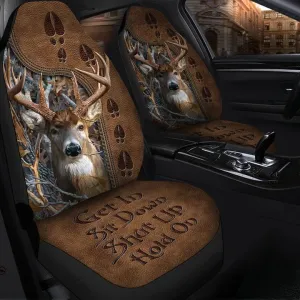 Deer Hold on Shut Up Funny Car Seat Covers Universal Fit