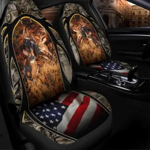 Deers With American Flag Car Seat Cover, Best Car Seat Protector