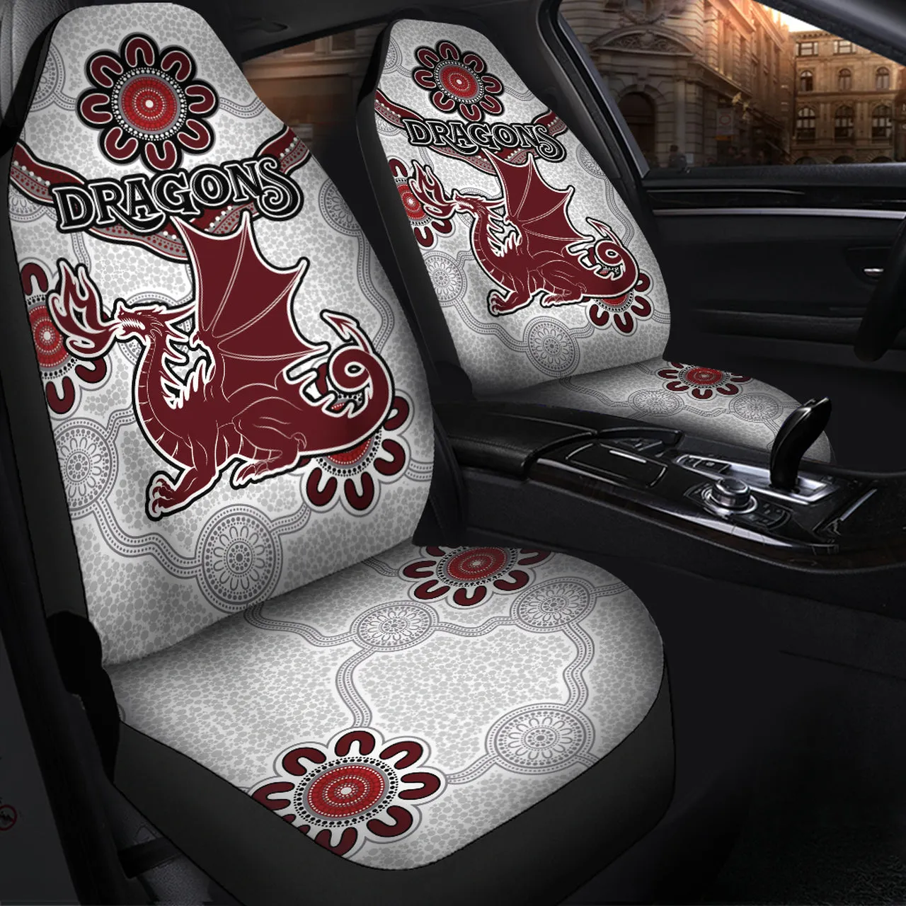 Dragon Car Seat Cover, St. George Australia Aboriginal Car Seat Covers