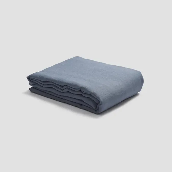 Dusk Blue Linen & Cotton Blend Duvet Cover