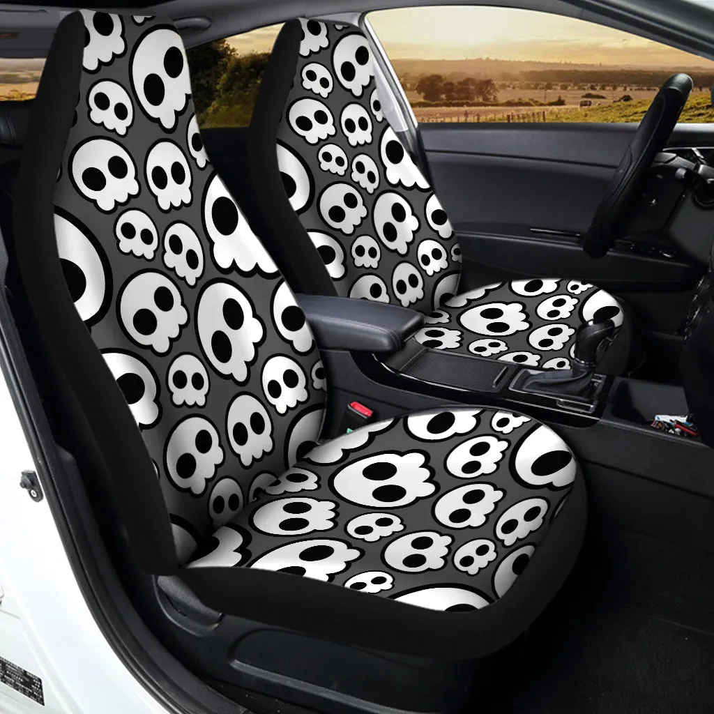 Emo Skull Pattern Print Universal Fit Car Seat Covers